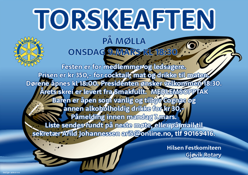 Hyggelig Torskeaften i Gjøvik Rotaryklubb